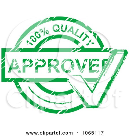 Clipart Green Quality Approved Stamp - Royalty Free Vector Illustration by Vector Tradition SM