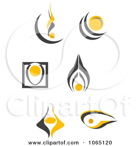 Clipart Abstract Gray And Yellow Logos - Royalty Free Vector Illustration by Vector Tradition SM