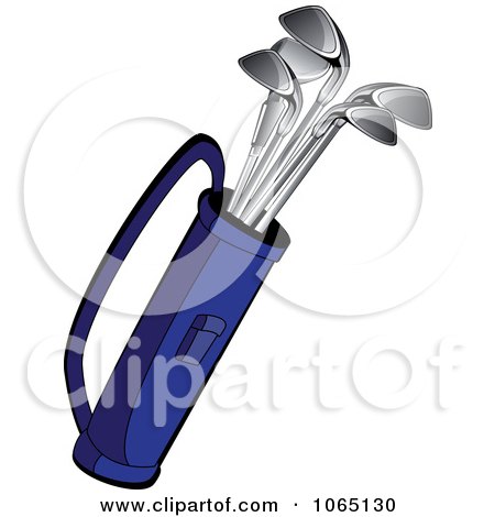 Clipart Blue Golf Bag - Royalty Free Vector Illustration by Vector Tradition SM