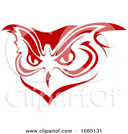 Clipart Red Owl Face - Royalty Free Vector Illustration by Vector Tradition SM