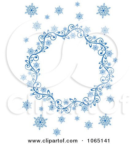 Clipart Floral Blue Frame - Royalty Free Vector Illustration by Vector Tradition SM