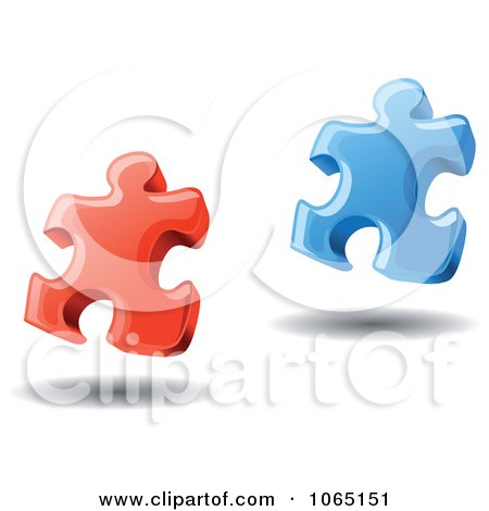 Clipart 3d Puzzle Pieces 3 - Royalty Free Vector Illustration by Vector Tradition SM