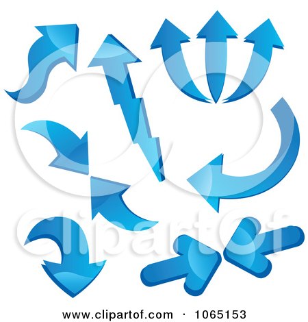 Clipart 3d Blue Arrows - Royalty Free Vector Illustration by Vector Tradition SM