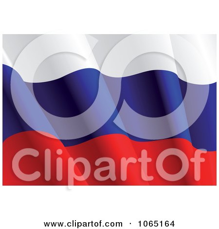 Clipart Waving Russian Flag - Royalty Free Vector Illustration by Vector Tradition SM
