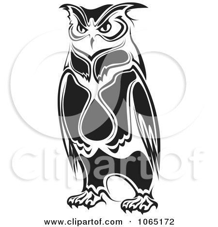 Clipart Owl Logo Black And White 6 - Royalty Free Vector Illustration by Vector Tradition SM