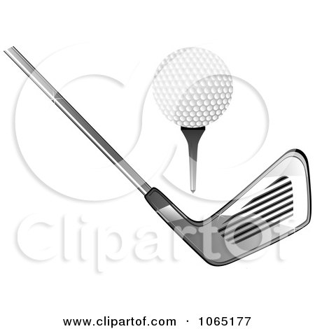 Clipart Golf Ball On A Tee And A Club - Royalty Free Vector Illustration by Vector Tradition SM