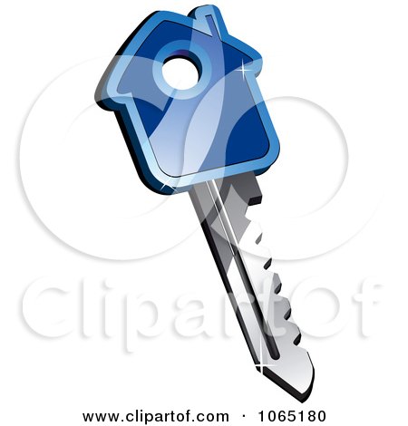 Clipart 3d Blue House Key - Royalty Free Vector Illustration by Vector Tradition SM