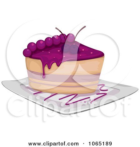 Clipart Slice Of Blueberry Cake - Royalty Free Vector Illustration by BNP Design Studio