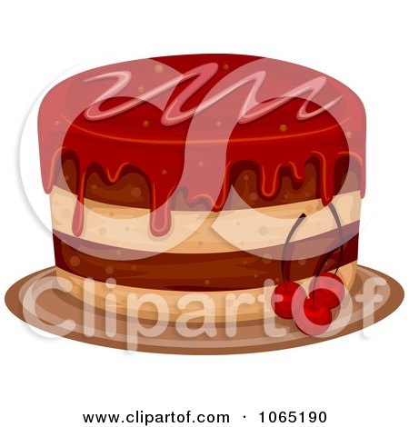 Clipart Cherry Cake - Royalty Free Vector Illustration by BNP Design Studio