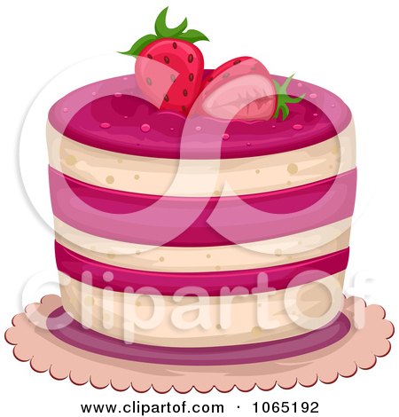 Clipart Strawberry Cake - Royalty Free Vector Illustration by BNP Design Studio