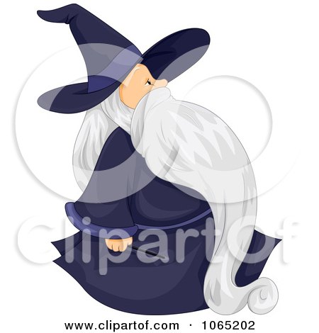 Clipart Chubby Wizard Walking - Royalty Free Vector Illustration by BNP Design Studio