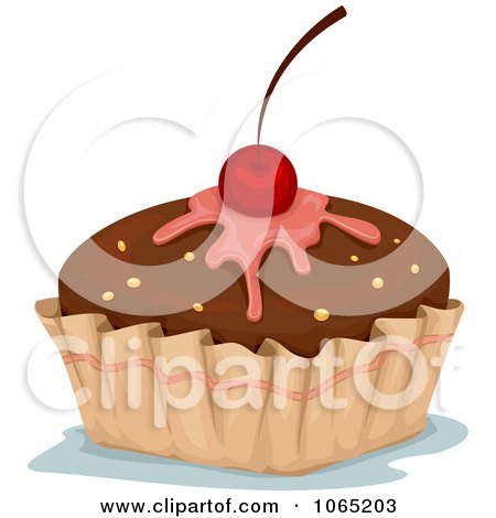 Clipart Chocolate Fondant Cupcake - Royalty Free Vector Illustration by BNP Design Studio