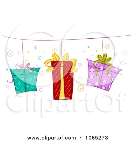 Clipart Border Of Hanging Gifts - Royalty Free Vector Illustration by BNP Design Studio