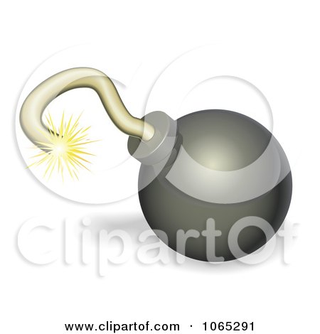 Clipart 3d Black Bomb - Royalty Free Vector Illustration by AtStockIllustration