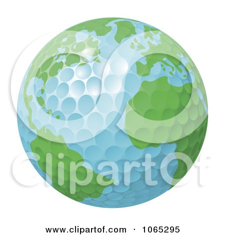Clipart 3d Golf Ball Globe - Royalty Free Vector Illustration by AtStockIllustration