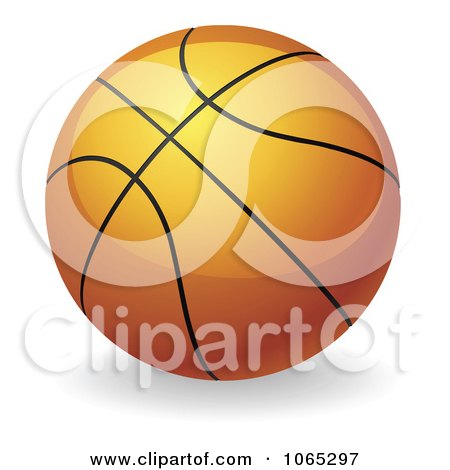 Clipart 3d Orange Basketball - Royalty Free Vector Illustration by AtStockIllustration