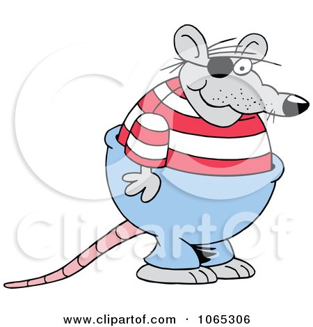 Clipart Rat Wearing An Eye Patch - Royalty Free Vector Illustration by Johnny Sajem