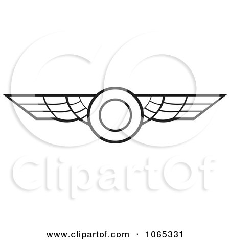 Clipart Black And White Wings 6 - Royalty Free Vector Illustration by Vector Tradition SM
