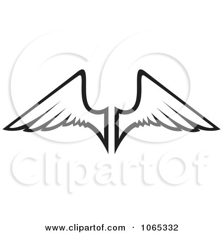 Clipart Black And White Wings 4 - Royalty Free Vector Illustration by Vector Tradition SM