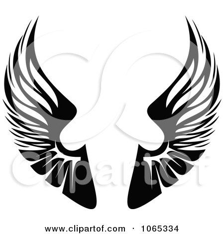 Clipart Black And White Wings 1 - Royalty Free Vector Illustration by Vector Tradition SM