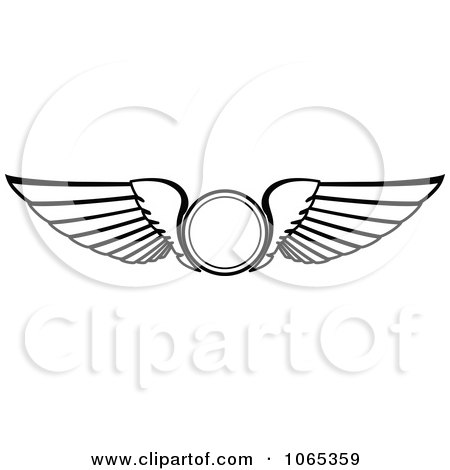 Clipart Black And White Wings 7 - Royalty Free Vector Illustration by Vector Tradition SM