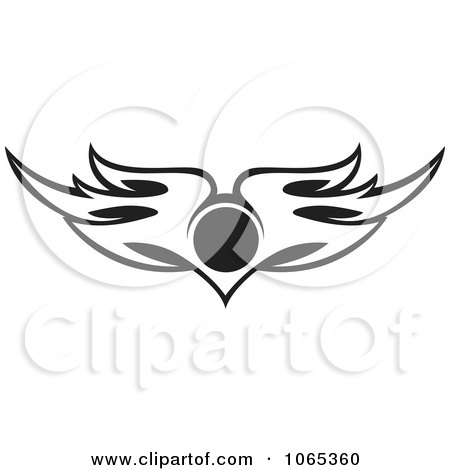 Clipart Black And White Wings 2 - Royalty Free Vector Illustration by Vector Tradition SM