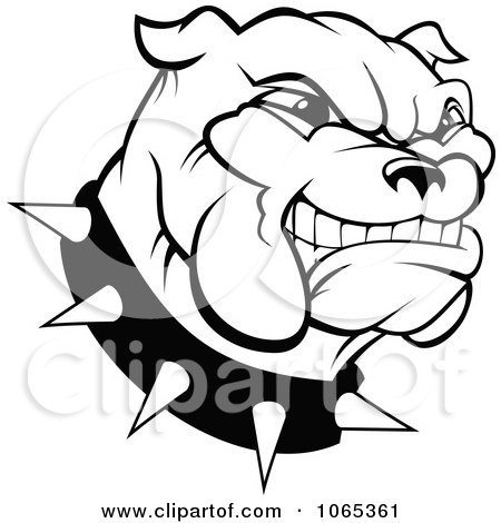 Clipart Outlined Grinning Bulldog Logo - Royalty Free Vector Illustration by Vector Tradition SM