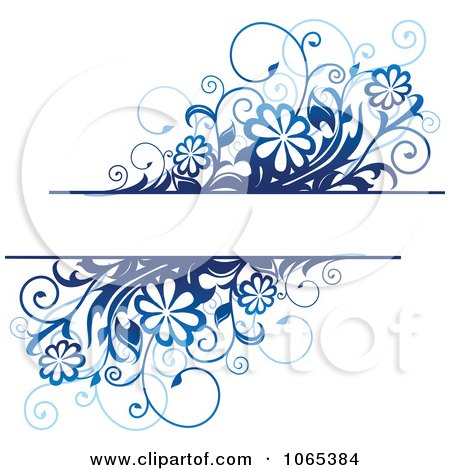 Clipart Blue Daisy Background With Copyspace - Royalty Free Vector Illustration by Vector Tradition SM