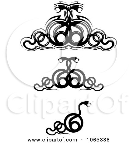 Clipart Black Snake Design Elements - Royalty Free Vector Illustration by Vector Tradition SM