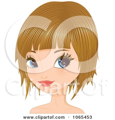 Clipart Woman With Dirty Blond Hair In A Bob Cut 2 - Royalty Free Vector Illustration by Melisende Vector