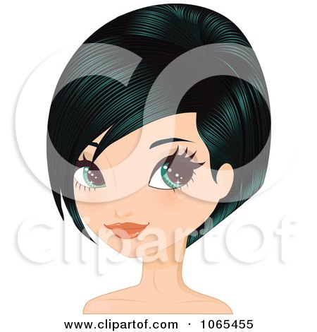 Clipart Woman With Black Hair In A Bob Cut 3 - Royalty Free Vector Illustration by Melisende Vector
