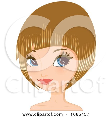 Clipart Woman With Dirty Blond Hair In A Bob Cut 1 - Royalty Free Vector Illustration by Melisende Vector