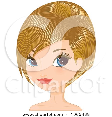 Clipart Woman With Dirty Blond Hair In A Bob Cut 3 - Royalty Free Vector Illustration by Melisende Vector