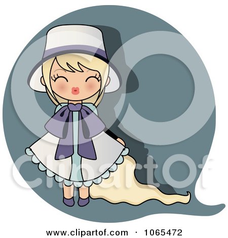 Clipart Blond Girl Puckering Her Lips - Royalty Free Vector Illustration by Melisende Vector