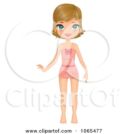 Clipart Girl In Her Undergarments - Royalty Free Vector Illustration by Melisende Vector