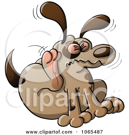 Clipart Dog Scratching Fleas - Royalty Free Vector Illustration by Zooco