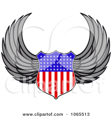 Clipart Winged American Shield - Royalty Free Vector Illustration by Vector Tradition SM