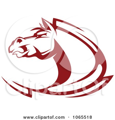 Clipart Strong Red Horse Head 4 - Royalty Free Vector Illustration by Vector Tradition SM