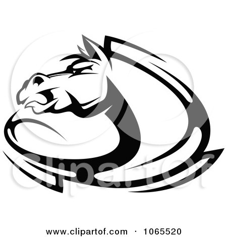 Clipart Horse Head Logo In Black And White 10 - Royalty Free Vector Illustration by Vector Tradition SM