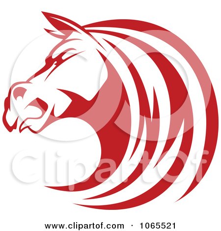 Clipart Strong Red Horse Head 3 - Royalty Free Vector Illustration by Vector Tradition SM