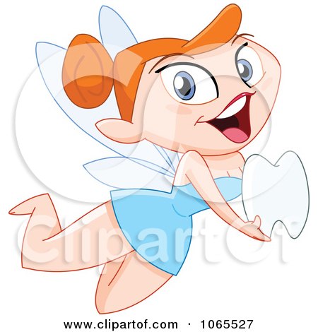 Clipart Tooth Fairy Carrying A Tooth - Royalty Free Vector Illustration by yayayoyo