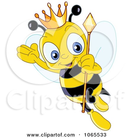 Clipart Queen Bee Wearing A Crown - Royalty Free Vector Illustration by yayayoyo