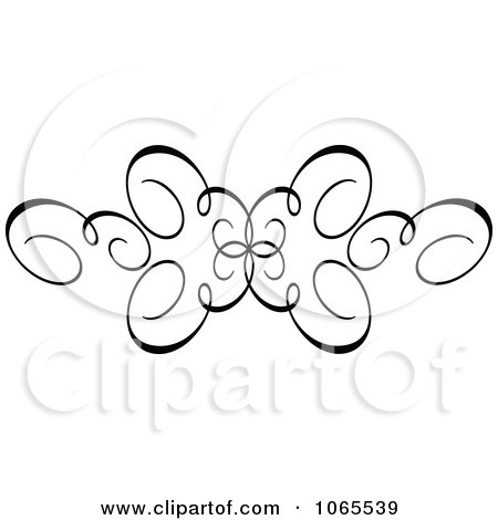 Clipart Black Butterfly Of Swirls - Royalty Free Vector Illustration by KJ Pargeter