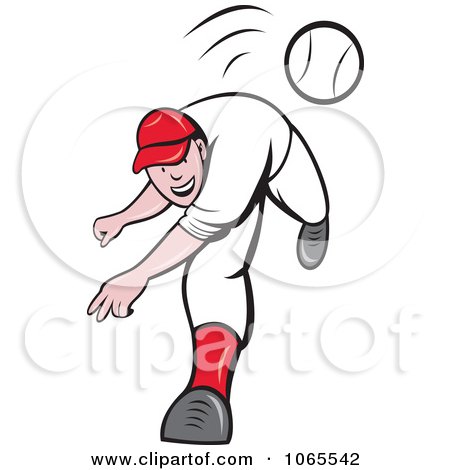 Clipart Pitching Baseball Player - Royalty Free Vector Illustration by patrimonio