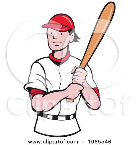 Clipart Batting Baseball Player 1 - Royalty Free Vector Illustration by patrimonio
