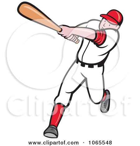 Clipart Batting Baseball Player 1 - Royalty Free Vector Illustration by patrimonio