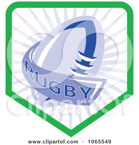 Clipart Rugby Football Shield - Royalty Free Vector Illustration by patrimonio