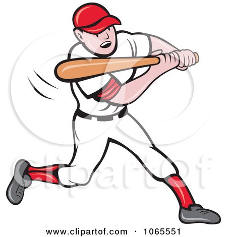 Clipart Batting Baseball Player 3 - Royalty Free Vector Illustration by patrimonio