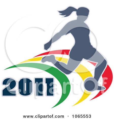 Clipart 2011 Female Soccer Player - Royalty Free Vector Illustration by patrimonio