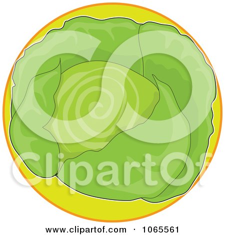 Clipart Cabbage On Green Logo - Royalty Free Vector Illustration by Maria Bell
